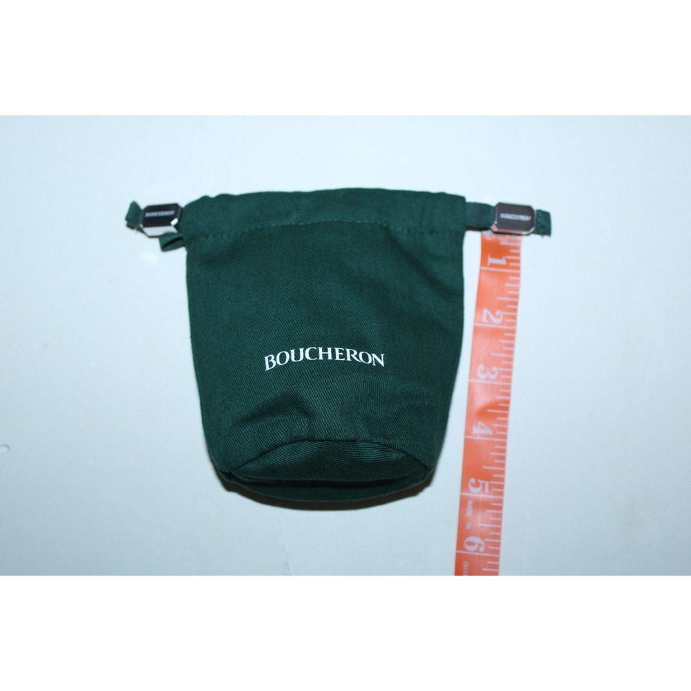Boucheron 5x5x3 Dark Green Round Cotton Jewelry Storage Bag
